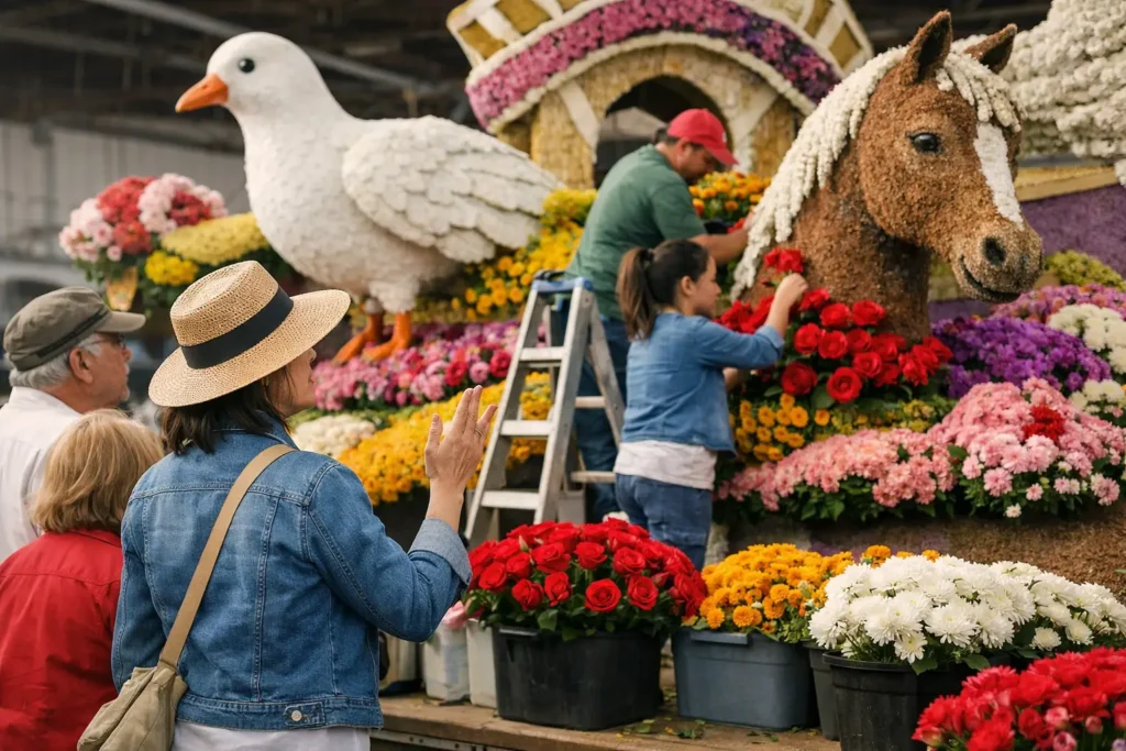 Rose Parade Float Decorating Tour Guide
